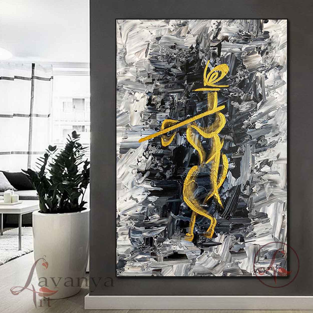 krishna Abstract Art : Shyamsundara - krishna