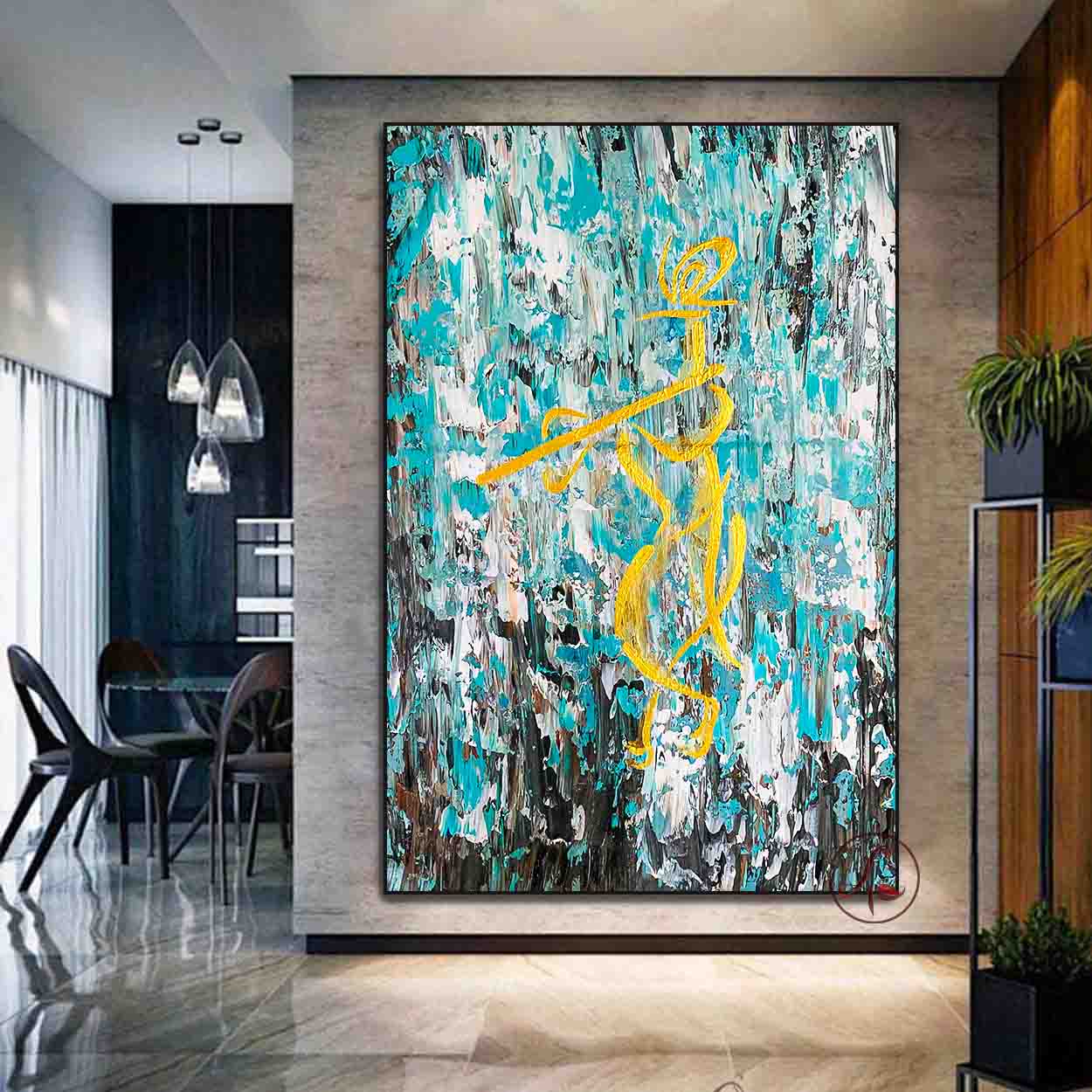 krishna Abstract Art : Dwarkapati - krishna