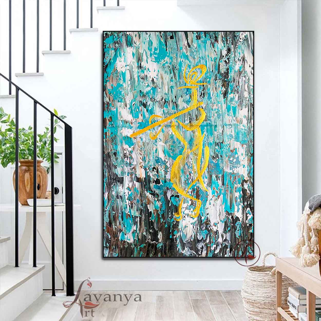krishna Abstract Art : Dwarkapati - krishna