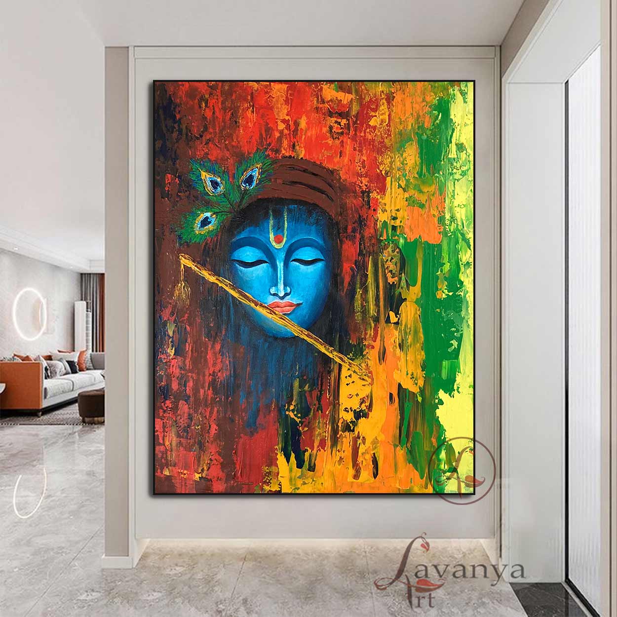 krishna Abstract Art : Murlimanohar - krishna