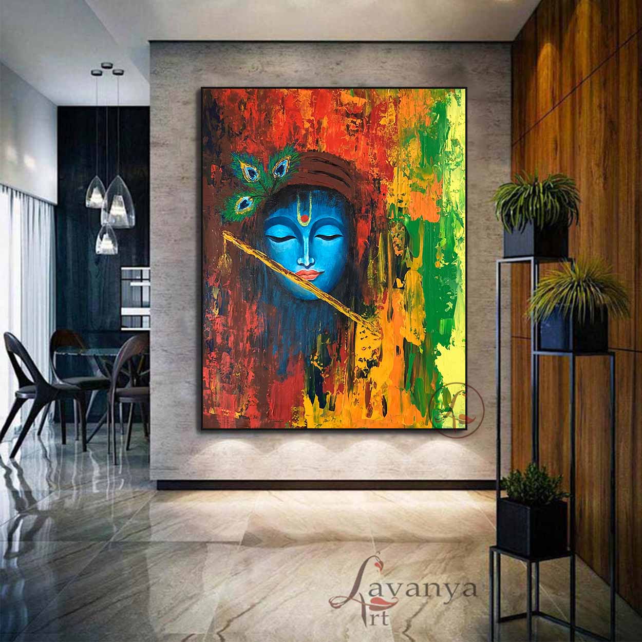 krishna Abstract Art : Murlimanohar - krishna